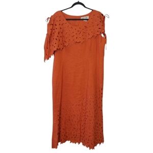 DonnaVinci Orange Flax Sleeveless Maxi Dress Size 16